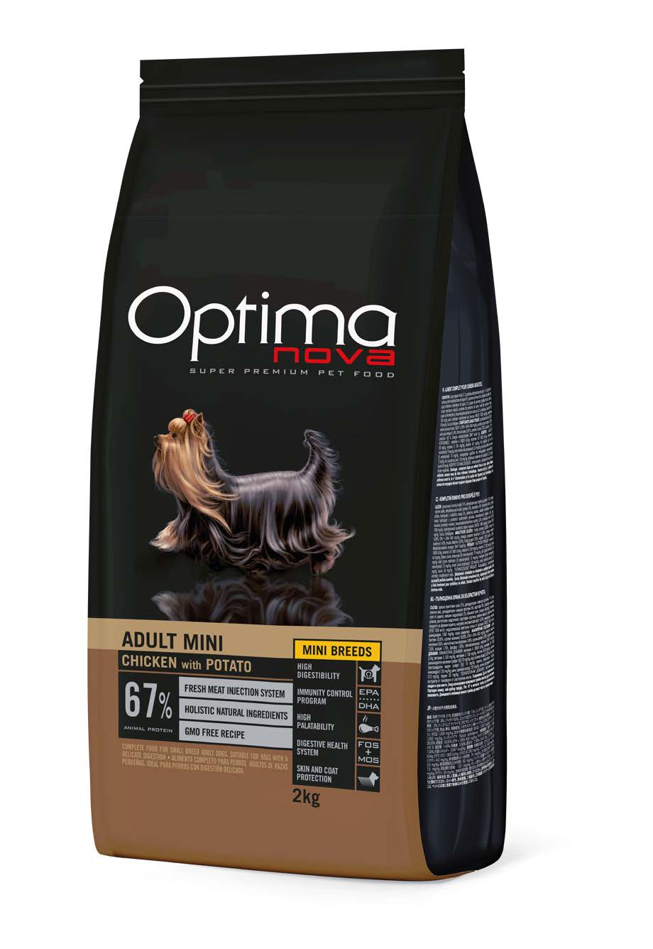 OPTIMA NOVA ADULT MINI CHICKEN & POTATO GRAIN FREE / ХРАНА ЗА КУЧЕТА ОТ ДРЕБНИ ПОРОДИ С ПИЛЕ И КАРТОФ 2 кг / 6 кг
