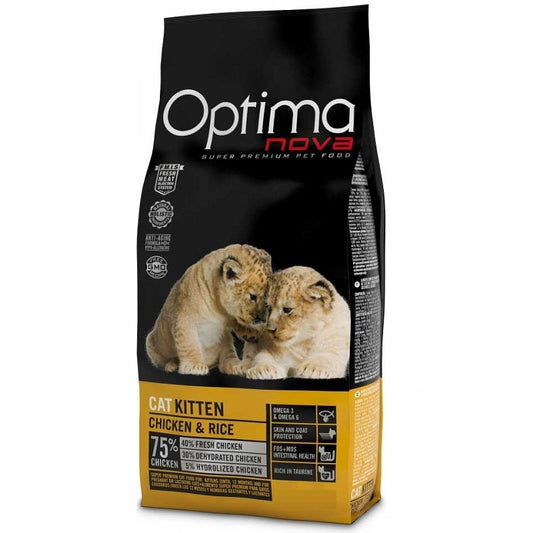 OPTIMA NOVA CAT KITTEN CHICKEN&RICE /ВИСОК КЛАС ХРАНА ЗА БЕБЕТА КОТЕНЦА С ПИЛЕШКО МЕСО И ОРИЗ 2 кг/8 кг