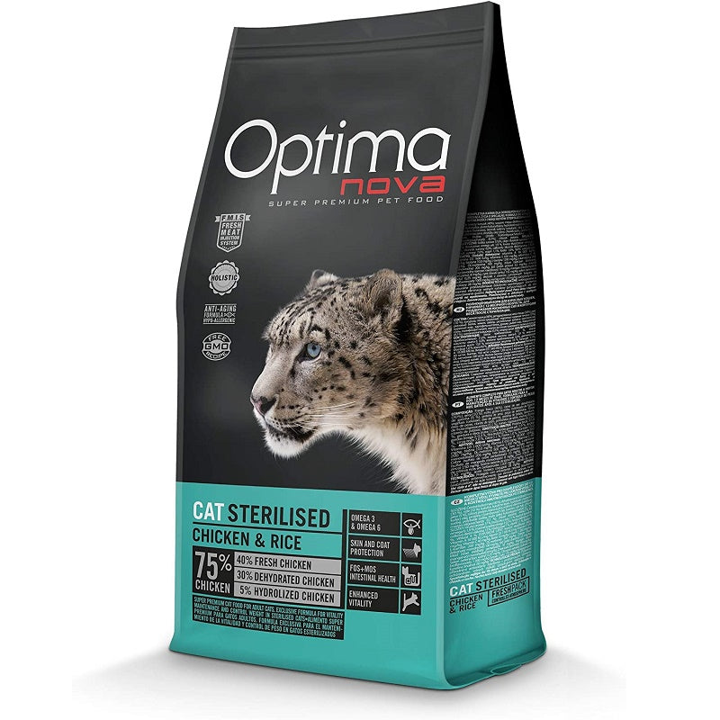 Optima Nova CAT Sterilised Chicken&Rice /Храна За Кастрирани Котки С Пилешко Месо И Ориз 2 кг/8 кг