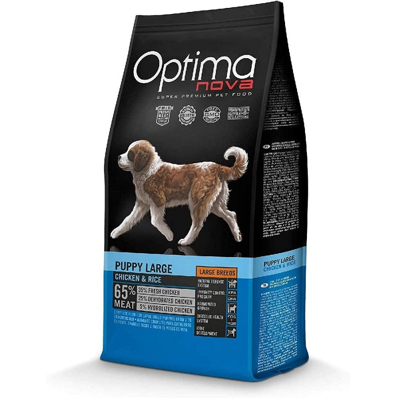 OPTIMA NOVA PUPPY LARGE BREED CHICKEN&RICE / ХРАНА ЗА ПОДРАСТВАЩИ ДО 15 МЕСЕЦА ОТ ЕДРИ ПОРОДИ 2 кг/12 кг