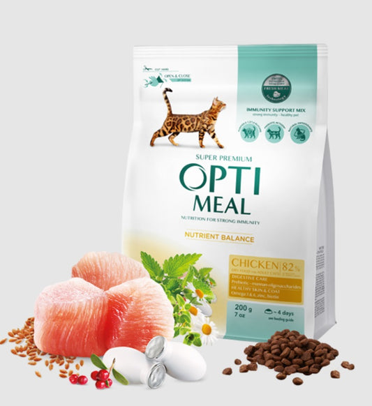 Opti Meal Cat Chicken  - Храна за Котки с Пиле 1.5 кг / 4 кг