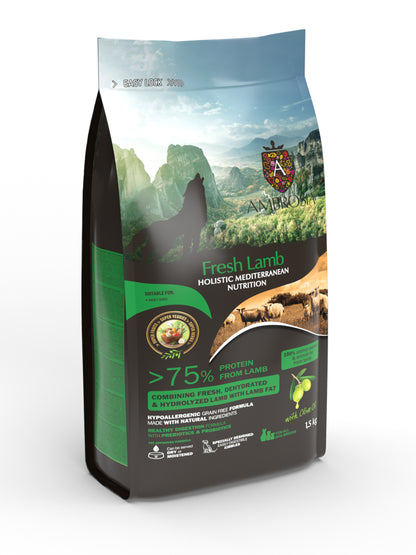 Ambrosia All breed Adult за Кучета от всички породи над 1 година с Агне 1.5 кг / 5 кг
