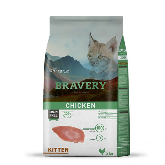 Bravery Cat Kitten Chicken - Гранули за Подрастващо Котенце под 1 година с Пиле 2 кг