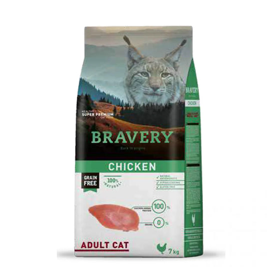 Bravery Cat Adult Chicken - Гранули за Пораснала Котка над 1 година с Пиле 7 кг