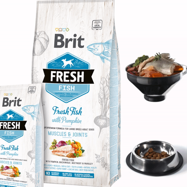 Brit Fresh Dog Adult Fish - Храна за Пораснали Кучета над 1 година с Риба 12 кг