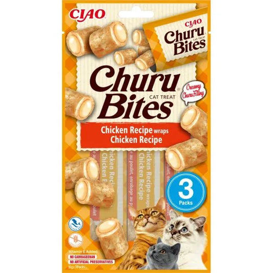 Churu Bites Cat Chicken - Сочни Лакомства за Котки Рулца от Пиле с Крем от Пиле 3 бр.