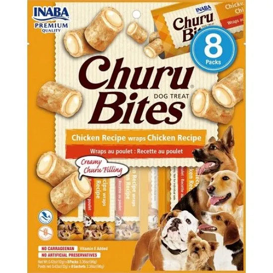 Churu Bites Dog Chicken - Сочни Лакомства за Кучета Рулца от Пиле с Крем от Пиле 8 бр.