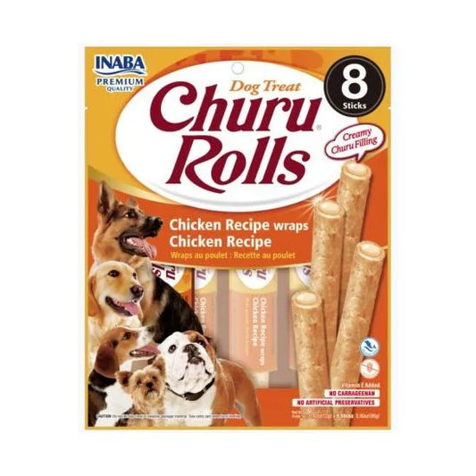 Churu Rolls Dog Chicken - Сочни Лакомства за Кучета Солета от Пиле с Крем от Пиле 8 бр.