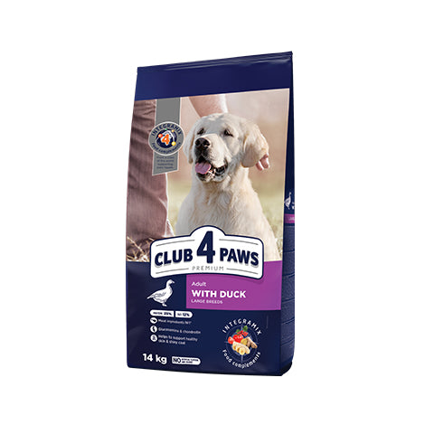 Club 4 Paws Dog Adult Large - Суха Храна за Пораснали Кучета от Големи Породи с Патица 14 кг