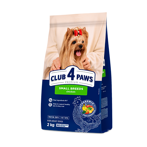 Club 4 Paws Dog Adult Mini - Суха Храна за Пораснали Кучета от Малки Породи с Пиле 2 кг / 14 кг