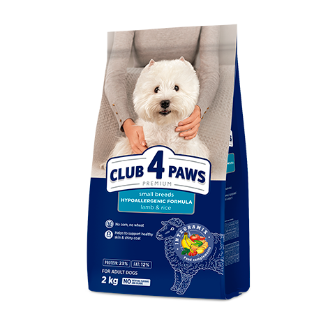 Club 4 Paws Dog Adult Mini Lamb & Rice - Суха Храна за Пораснали Кучета от Малки Породи с Агне и Ориз 2 кг / 14 кг