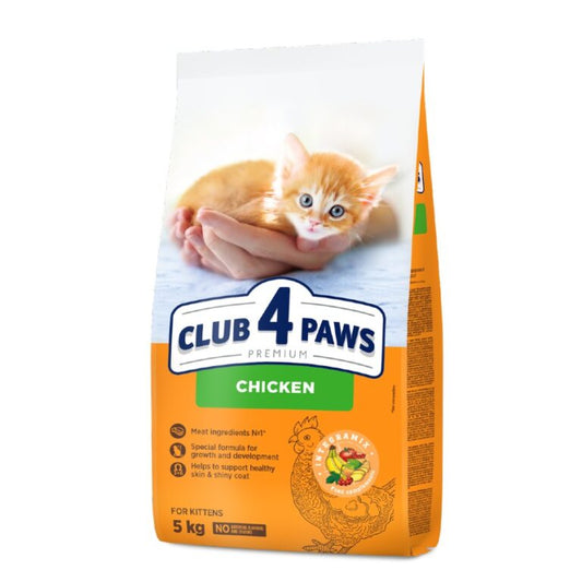 Club 4 Paws Kitten - Суха Храна за Подрастващи Котки до 1 година с Пиле 5 кг / 14 кг