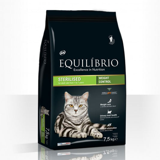 Equilibrio Adult Cat Sterilized - Пълноценна храна за кастрирани израснали котки 7.5 кг