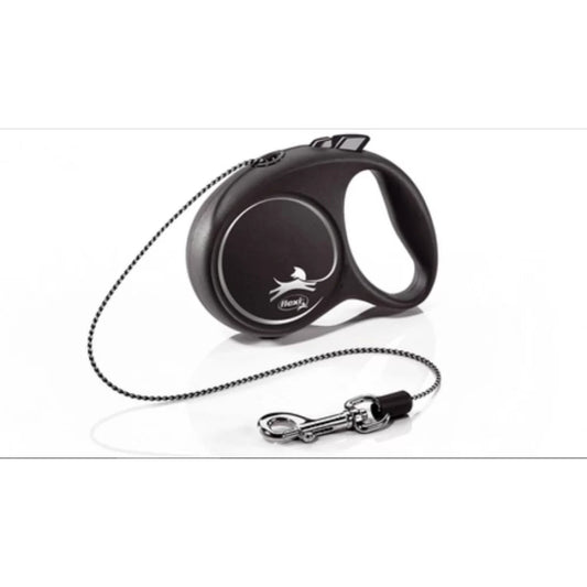 Flexi Black Design XS - Автоматичен Регулируем Повод с Въже 3 м, за Кучета до 8 кг