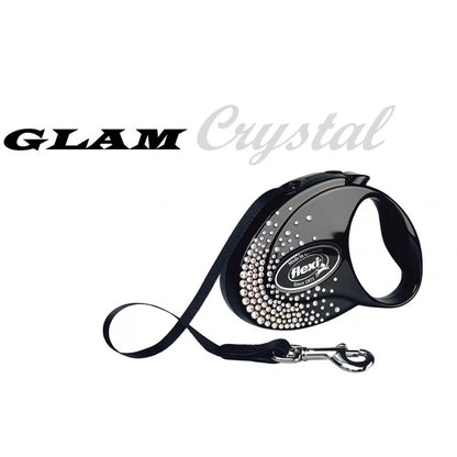Flexi GLAM S- Луксозен Автоматичен Регулируем Повод с Лента 3 м, за Кучета до 12 кг