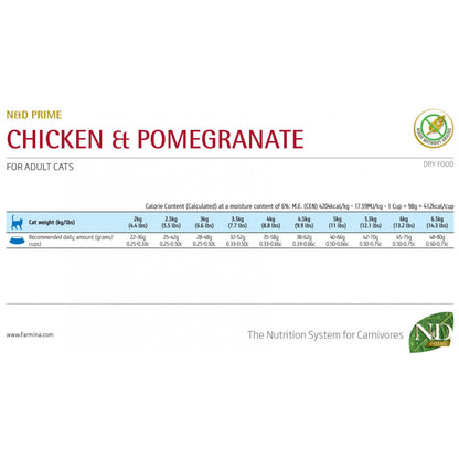 N&D Cat Prime Adult Chicken / Суха Храна за Котки с Пиле 1.5 кг / 5 кг