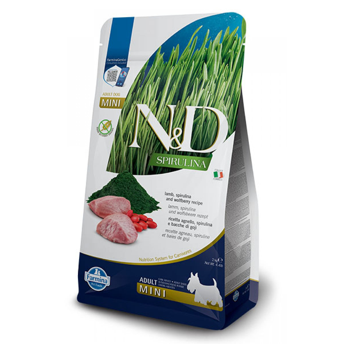 N&D Dog Spirulina Mini Lamb / Суха Кучешка Храна с Агне и Спирулина 2 кг