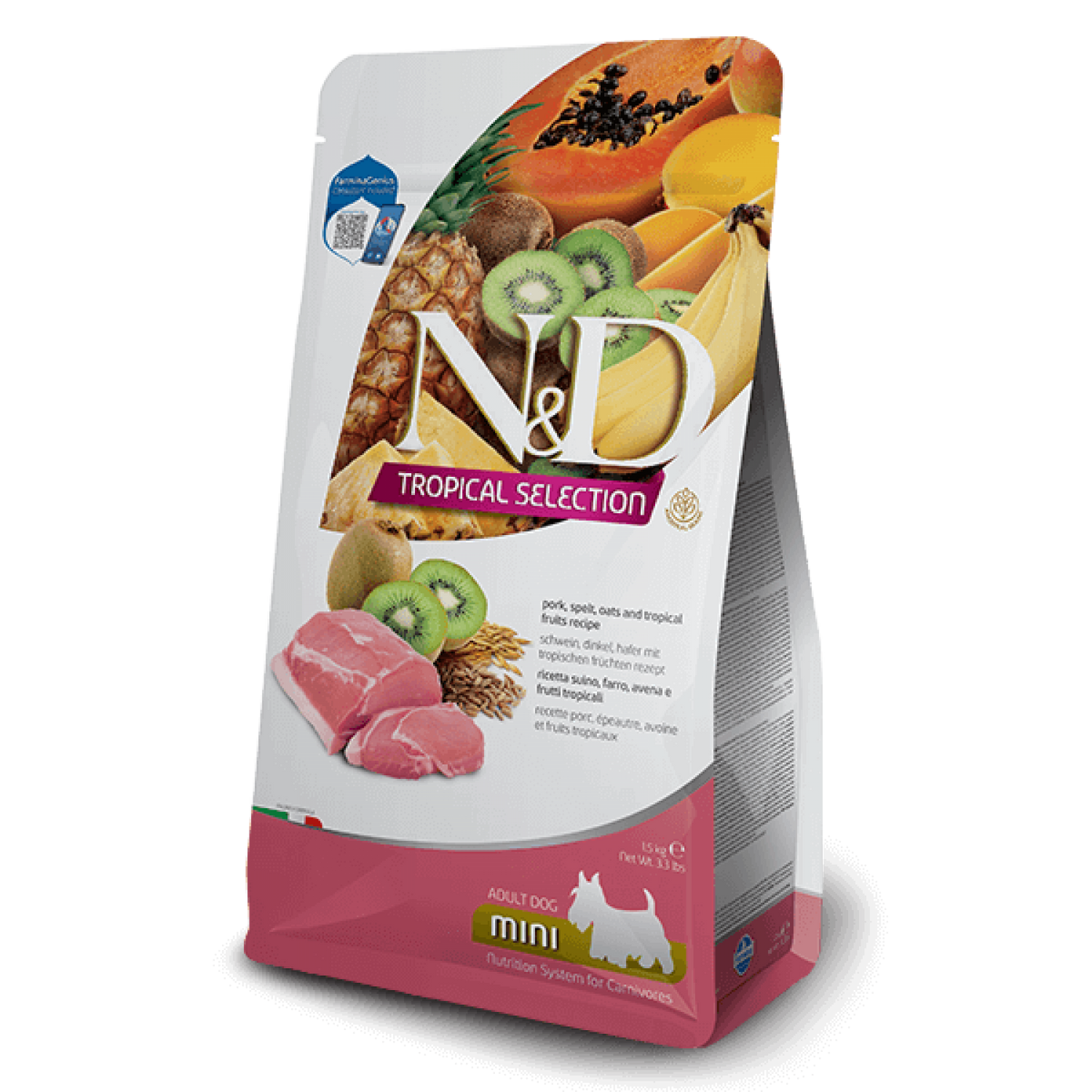 N&D Dog Tropical Mini Pork / Кучешка Храна с Тропически плодове и Свинско 5 кг