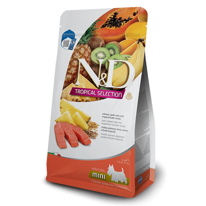 N&D Dog Tropical Mini Salmon / Кучешка Храна с Тропически плодове и Сьомга 5 кг