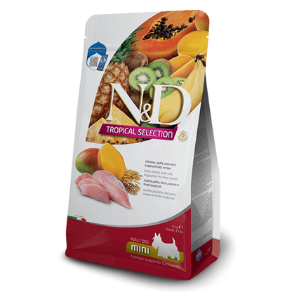 N&D Dog Tropical Mini Chicken / Кучешка Храна с Тропически плодове и Пиле 5 кг