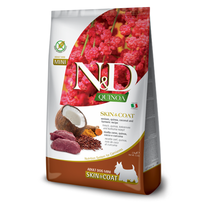 N&D Dog Quinoa Skin and Coat Venison / Кучешка Храна за Кожа и Козина с Елен 2.5 кг / 7 кг