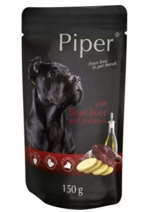 Piper Adult - пауч за пораснали кучета, с говежди дроб и картофи 150гр/500 гр