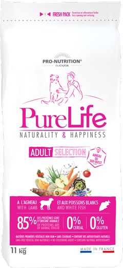 Pure Life Dog Adult Selection Храна за Пораснали Кучета над 1 година с Агне 11 кг