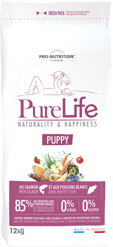 Pure Life Puppy Храна за Подрастващи Кучета под 1 година със Сьомга и Бяла Риба 2кг/12 кг