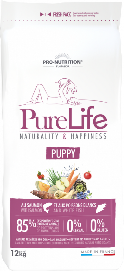 Pure Life Puppy Храна за Подрастващи Кучета под 1 година със Сьомга и Бяла Риба 2кг/12 кг