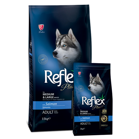 Reflex Dog Adult Salmon - Суха Храна за Пораснали Кучета над 1 година от Средни и Едри Породи със Сьомга 15 кг