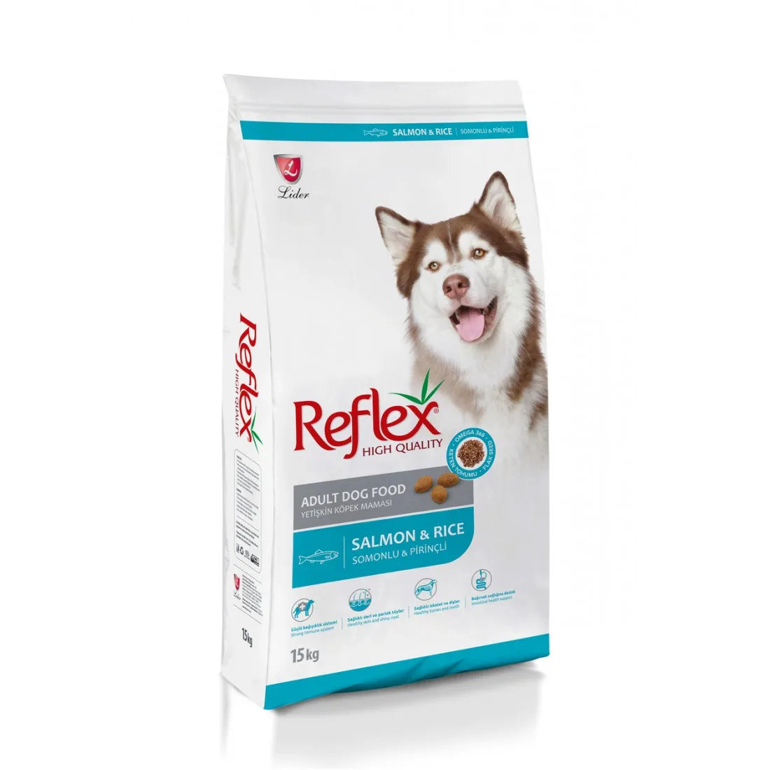 Reflex Dog Adult Salmon & Rice - Суха Храна за Пораснали Кучета от Всички Породи над 1 година със Сьомга 15 кг