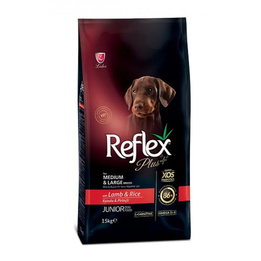 Reflex Dog Medium Large Junior Lamb - Суха Храна за Подрастващи Кучета под 1.5 година от Средни и Едри Породи с Агне 15 кг