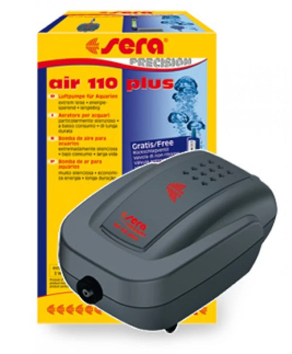 Помпа за Аериране на Аквариум с Въздух - Sera air plus - 110 л/ч, 3W ; Sera air plus 275 л/ч 4W ; Sera air plus 550 л/ч 8W