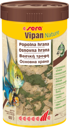 Sera Vipan Nature - натурална храна на люспи за всички рибки, 250/1000/10000/21000 мл