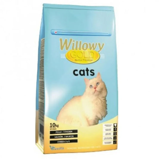 Willowy Gold Adult Cat - Вкусна Пълноценна храна за израснали котки с пилешко и сьомга 10 кг